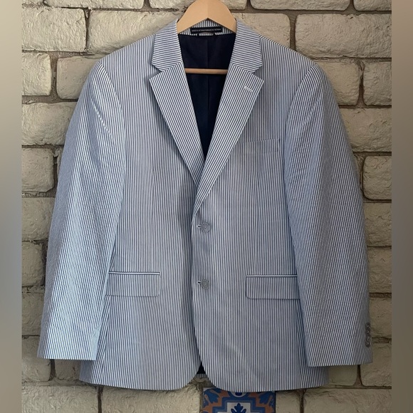 Tommy Hilfiger Navy Pinstripe Blazer - Picture 1 of 15